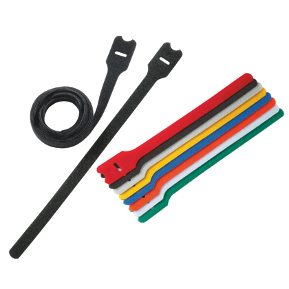 Panduit Tak-Ty Hook & Loop - Loop Tie Cable Tie; Black; Nylon Loop / Polyethylene Hook; Intermediate; 8" Length; 1.91" Bundle Diameter; 10 ct.